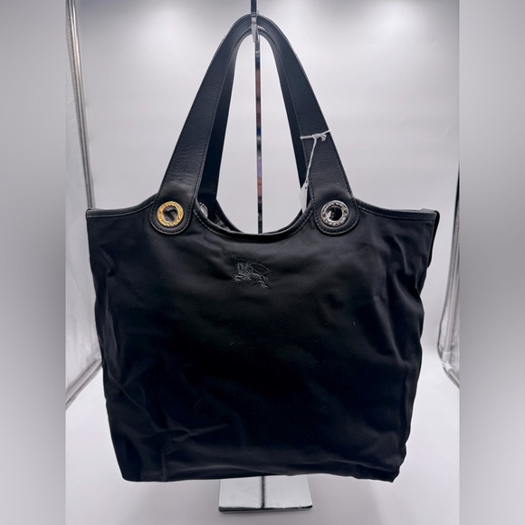 Burberry-Authentic-Blue Label Reversable Hand Tote Bag Nova Check Black - Picture 12 of 16